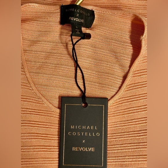 Michael Costello x REVOLVE Ambrose Blush Skirt & Cut Out Top Set NWT - Picture 6 of 6